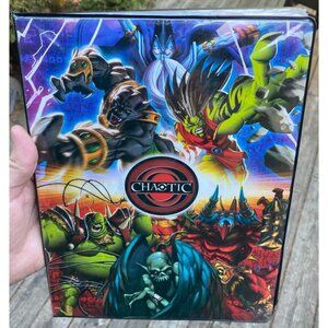 Vintage 90s Chaotic Trading Card Game Binder With Holographic Cards